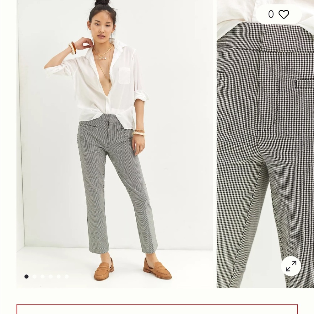 Anthropologie The Essential Kick Flare Pants – Black White Houndstooth – Size 10